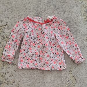 Floral Kids Shirt with Red Accents